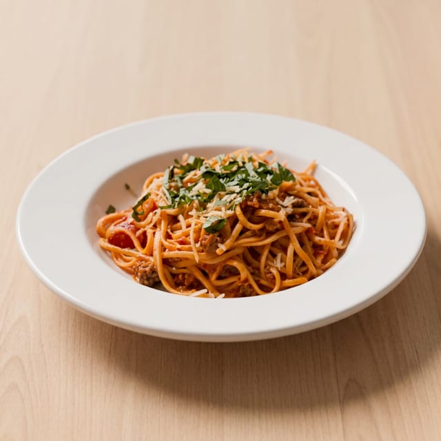 Mushroom Bolognese Pasta.